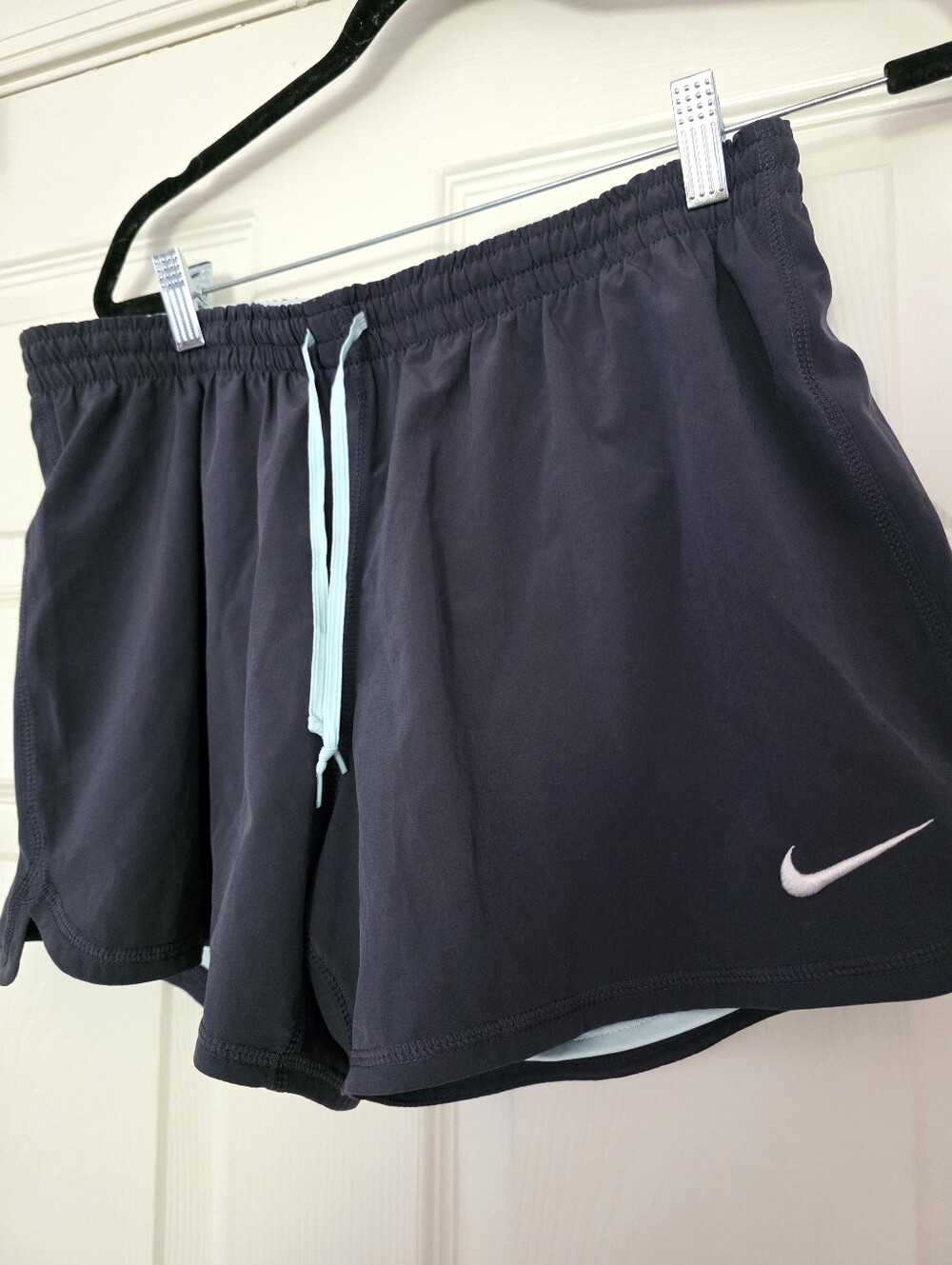Nike Dri-FIT Women's Gray Running Training Shorts Mesh Panels Activewear L